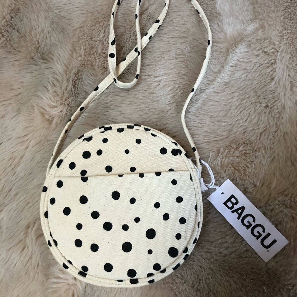 Baggu Polka Dot Canvas Circle Crossbody Bag